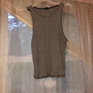 Black and white stripped tank top, kind of cropped